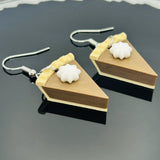 Chocolate Pie Earrings with Whipped Cream