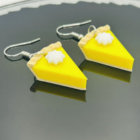 Lemon Meringue Pie Earrings with Whipped Cream