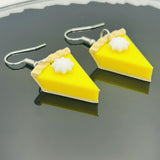 Lemon Meringue Pie Earrings with Whipped Cream