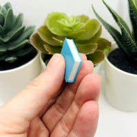 3D Teal Blue Book Charms, 27x18mm