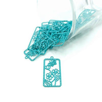 1, 4, 20 or 50 Pieces: Light Blue Flower and Butterfly Charms
