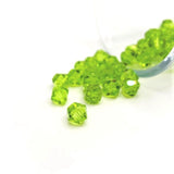 4, 20 or 50 Pieces: 6 mm Bicone Light Green Imitation Crystal August Birthstone Beads