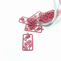 1, 4, 20 or 50 Pieces: Pink Flower and Butterfly Charms