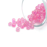 1 strand (aprx 133 beads) 6 mm Pink Glass Crackle Beads