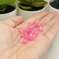 1 strand (aprx 133 beads) 6 mm Pink Glass Crackle Beads