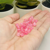1 strand (aprx 133 beads) 6 mm Pink Glass Crackle Beads