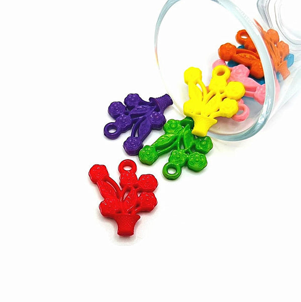4, 20 or 50 Pieces: Multi-color Acrylic Flower Pot Charms