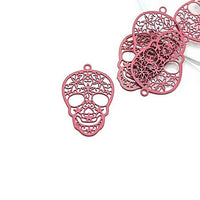 1, 4, 20 or 50 Pieces: Pink Sugar Skull Day of the Dead Dia De Los Muertos Skeleton Charms