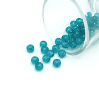 1 strand (aprx 133 beads) 6 mm Sea Green Glass Crackle Beads