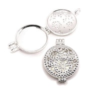 4 or 20 Pieces: Bright Silver Gear Aromatherapy Essential Oil Diffuser Lockets