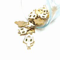4, 20 or 50 Pieces: White Enamel Cat Charms