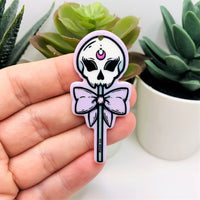 Halloween Skull Lollipop Pendant, 55x25mm
