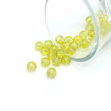 1 strand (aprx 133 beads) 6 mm Yellow Glass Crackle Beads
