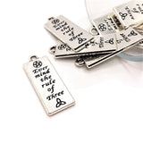 4 or 20 Pieces: Silver Ever Mind the Rule of Three Wiccan Charms - Double Sided