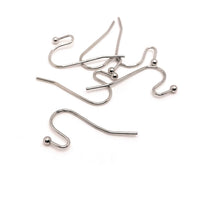 100 or 500 Pieces: Antique Silver Rhodium Shepherd Fish Hook Earring Wires