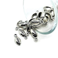 Small Silver Football Charms, 15x7mm
