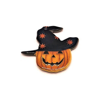 Jack O' Lantern Pumpkin in Witch Hat, 33x36mm