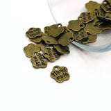 4, 20 or 50 Pieces: Bronze Handmade Flower Artisan Charms