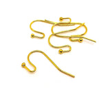 Gold Plated Shepherd Fish Hook Earring Wires, 21x12mm