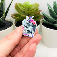 1, 4 or 20 Pieces: Dia De Los Muertos Sugar Skull Pendant - Double Sided!