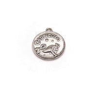 Silver Capricorn Zodiac/Astrology Coin Charms, 17x20mm