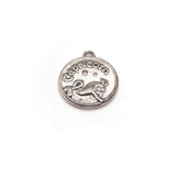 Silver Capricorn Zodiac/Astrology Coin Charms, 17x20mm