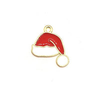 4, 20 or 50 Pieces: Red and White Enamel Santa Hat Christmas Charms