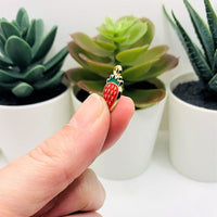 4, 20 or 50 Pieces: Red Enamel Strawberry Charms