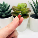 4, 20 or 50 Pieces: Red Enamel Strawberry Charms