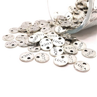 4, 20 or 50 Pieces: Small Silver Irish Luck Charms - Double Sided