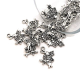 Silver White Rabbit Alice in Wonderland Charms, 20x15mm
