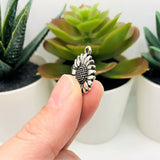1, 4, 20 or 50 Pieces: Small Antique Silver Sunflower Head Charms