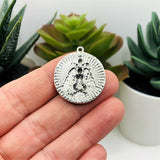 1, 4, 20 or 50 Pieces: Antique Silver Round Baphomet Coin Pendant