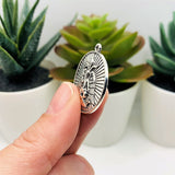 1, 4, 20 or 50 Pieces: Antique Silver Round Baphomet Coin Pendant