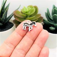 1, 4, 20 or 50 Pieces: Silver Standing Horse Charms