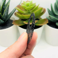 4 or 20 Pieces: Black Pressed Metal Round Filigree Pendants - Double Sided