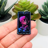1, 4 or 20 Pieces: The Fool Black and Pink Tarot Card Charms - Double Sided