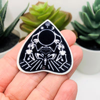 1, 4 or 20 Pieces: Black and White Skeleton Ouija Planchette Charms - Double Sided