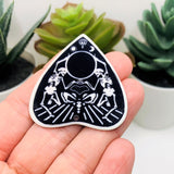 1, 4 or 20 Pieces: Black and White Skeleton Ouija Planchette Charms - Double Sided