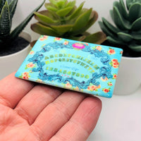 1 or 4 Pieces: Blue Flowered Ouija Board Pendant Charms - Double Sided