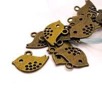 4, 20 or 50 Pieces: Small Bronze Bird Charms