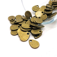 Bronze Waterdrop Embellishments, 11x8mm