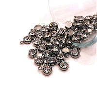 4, 20 or 50 Pieces: 201 Stainless Steel, Clear Diamond April Birthstone Rhinestone Charms