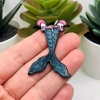 1, 4 or 20 Pieces: Spooky Summer Mermaid Tail Charms - Double Sided