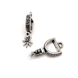 4, 20 or 50 Pieces: Silver Cowboy Spur 3D Charms