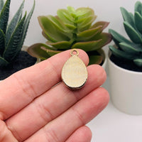 4, 20 or 50 Pieces: Purple and Gold Acrylic Teardrop Charms