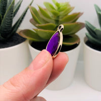 4, 20 or 50 Pieces: Purple and Gold Acrylic Teardrop Charms