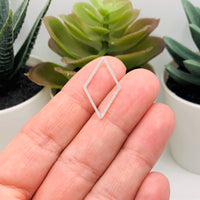 4, 20 or 50 Pieces: Silver Plated Rhombus Diamond Shape Charms