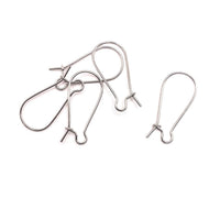 Antique Silver Kidney Earring Wires, 11x24mm
