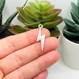 4, 20 or 50 Pieces: Silver Plated Lightning Bolt Wizard Charms